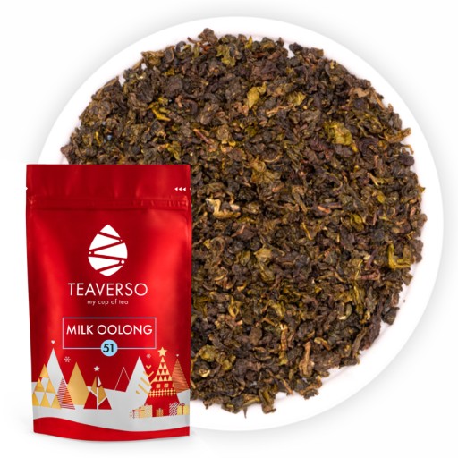 VIANOČNÝ TYRKYSOVÝ ČAJ AKO DARČEK MLIEKO OOLONG XMAS TEAVERSO 50G