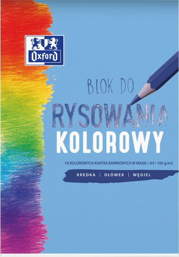 Farebný blokový papier Oxford A4, 10 listov, 100 g/m²