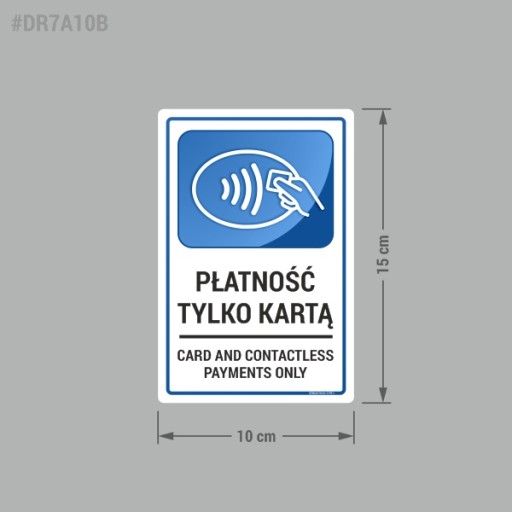 Platba len kartou - nálepka 10x15