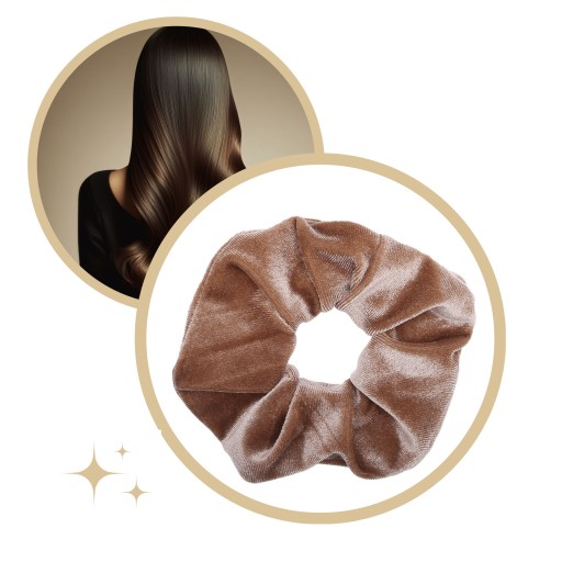 VELÚROVÉ scrunchie na vlasy béžové VEĽKÉ XXL módne scrunchie POHODLNÉ