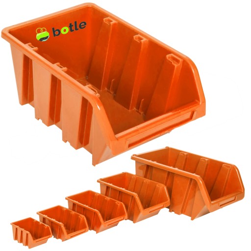 10x Odpadkový box dielenský kontajner 80x115x60 oranžový