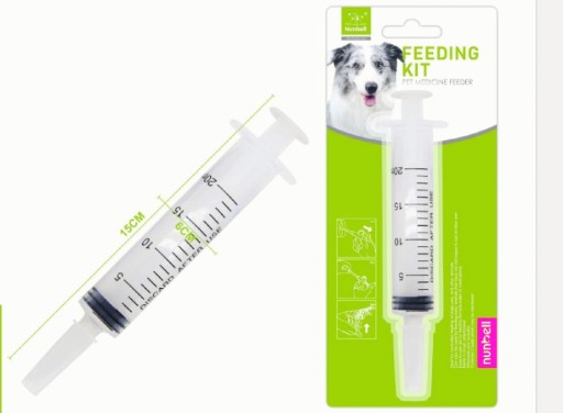 Striekačka na kŕmenie psov mačky zvierat 20 ml