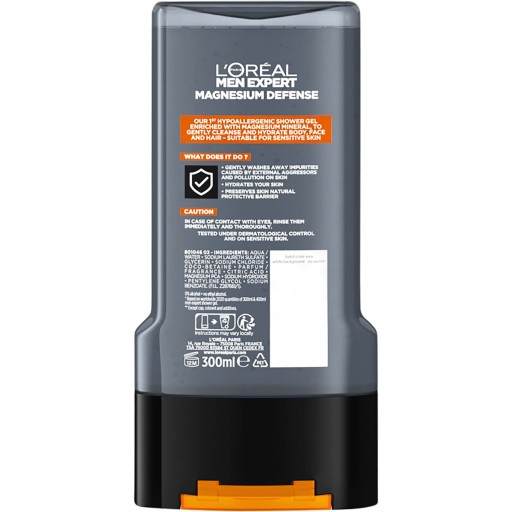 L'Oreal Men Magnesium hypoalergénny pánsky sprchový gél 3v1 300ml