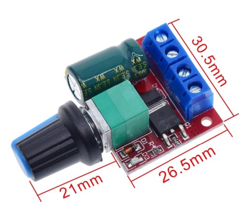500 LED regulátor otáčok motora 5-35V 90W 5A PWM