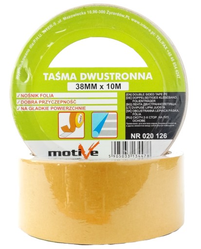 OBOJSTRANNÁ TENKÁ LEPIACA PÁSKA 38MM 10M
