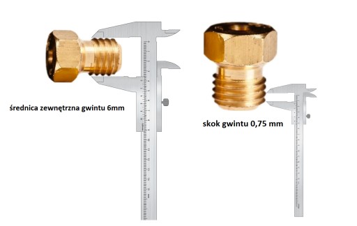 Tryska na plynovú varnú dosku, štandardný závit M6/0,75, veľkosť otvoru 0,85 mm