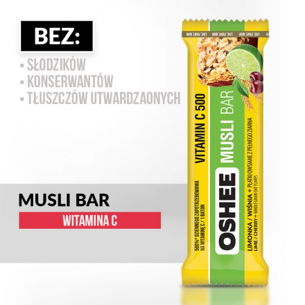 Oshee Musli Bar cereálna tyčinka limetková čerešňa 40 g