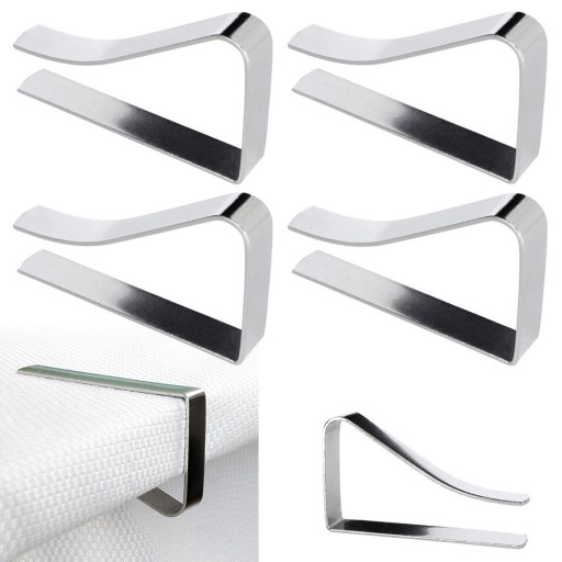 4x STEEL Clips kovová držiaková pracka na obrus obrusovú dosku (
