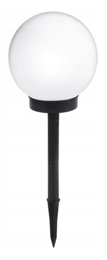 Solárna záhradná lampa, biela zapustená guľa, 10 cm