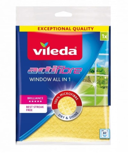 Vileda Actifibre okenná utierka na okná, žltá