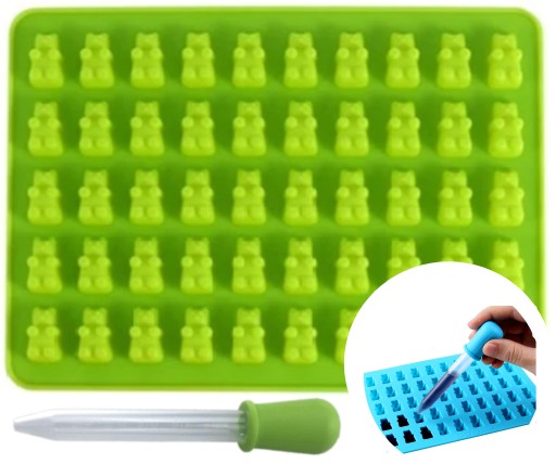 SILIKÓNOVÁ FORMA PRE MEDVEĎOV, MEDVEĎOV, ĽAD + PIPETKU