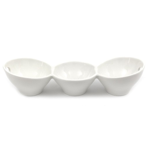 PORCELÁNOVÉ BIELE MISKY NA OMÁČKY, 3 ks MISKY