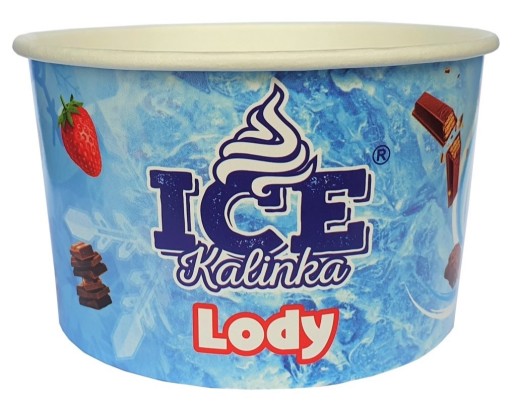 Modré papierové poháre na zmrzlinu 250ml – 25ks.