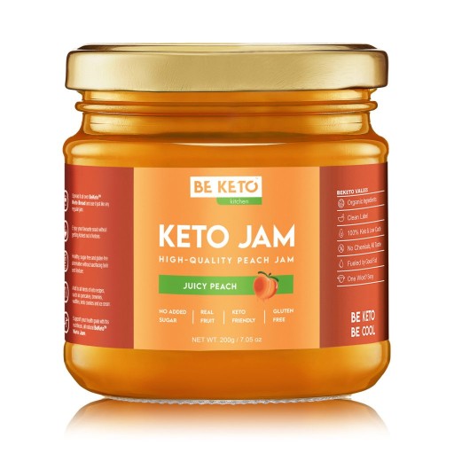 BeKeto Šťavnatý broskyňový džem Keto 200g BEZ CUKRU