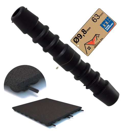 KOLÍKOVÝ KONEKTOR MONTÁŽNE KOLÍKY PRE GUMOVÉ DOSKY SBR MAT GUMOVÉ PODKLADY HADICE 9,8mm