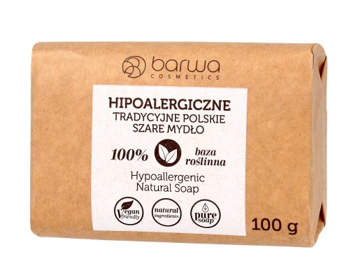 BARWA Hypoalergénne šedé Tradičné poľské mydlo v tyčinkách 100g