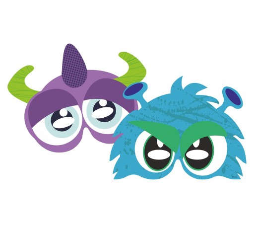Happy Monsters Birthday Paper Mask 3 ks.