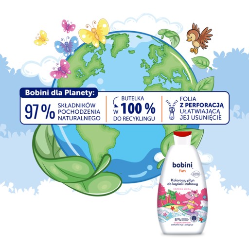 Bobini Tekutý kúpeľ pre deti na farbenie vody Ružová super pena 500 ml