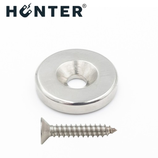 NEODYMOVÝ MAGNET S OTVOROM na krúžok 15x3mm, cylindrická skrutka - HUNTER