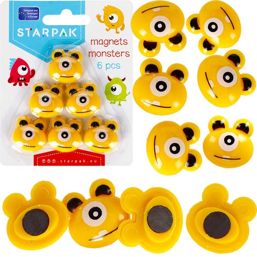 MONSTERS MAGNETY NA DOSKY, 6 KS, NA CHLADNIČKU