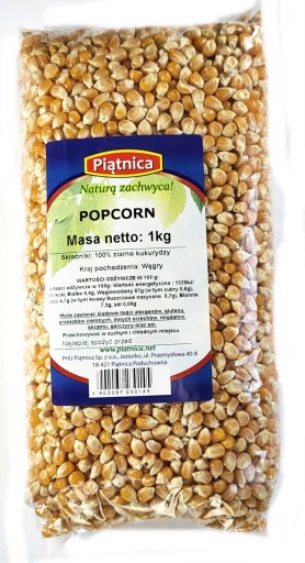 KUKURICA NA POPCORN 1kg PIATOK POPCORN POP CORN SEMENÁ KUKUR
