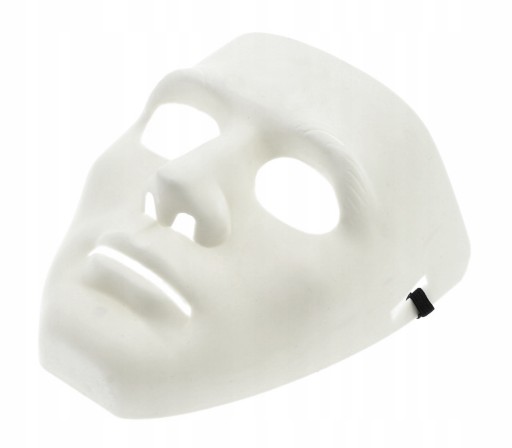 WHITE MIM MASK, plastová, na halloweenske maľovanie