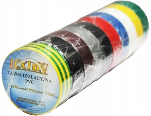 PVC izolačná páska, sada 10 ks, farebná, 19x10m
