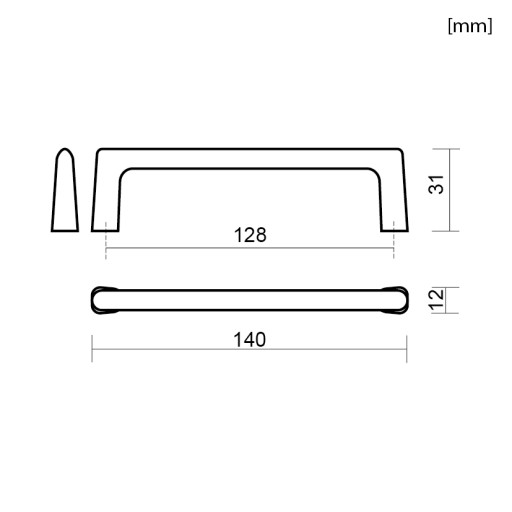 ÚCHYTKA NA NÁBYTOK ÚCHYTKA NA NÁBYTOK ÚCHYTKA SKRIŇOVEJ ZÁSUVKY ČIERNA 128MM