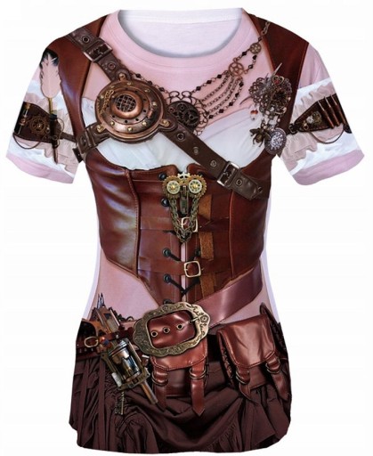 Steampunk Lady Tričko s potlačou Kostým Maškarné šaty Karneval L