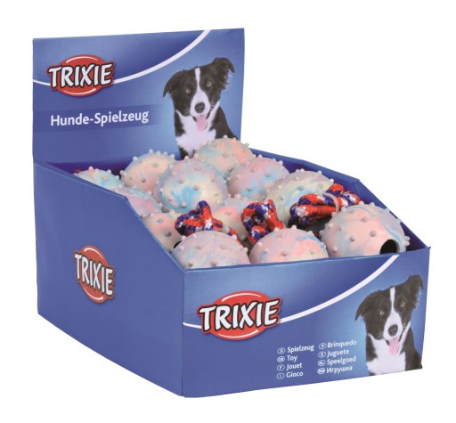 TRIXIE loptička z prírodnej gumy na šnúrke, priem 6 cm
