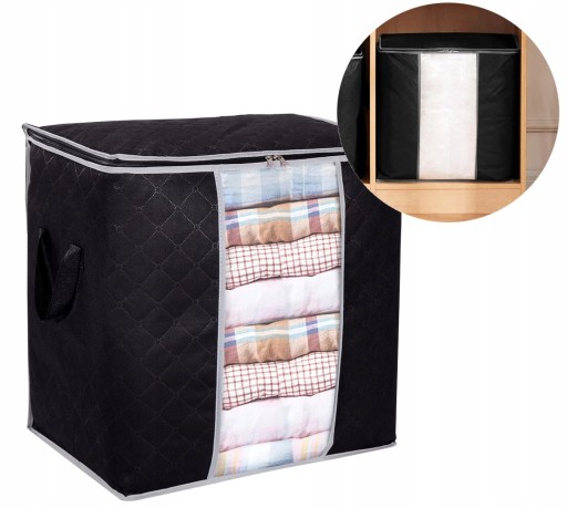 Veľký Box Organizér na posteľnú bielizeň, oblečenie, tašku, deku, XL, pevný do šatníka