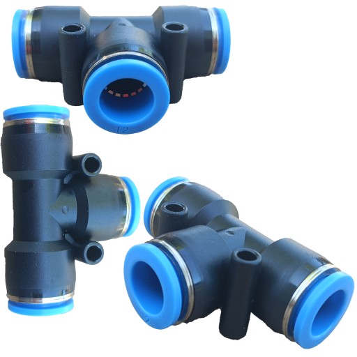 T-konektor Pneumatický zásuvný rozbočovač fi 12mm PE 12