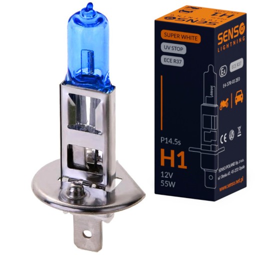 SENSO SUPER BIELA H1 ŽIAROVKA 12V 55W E4 MODRÁ XENON