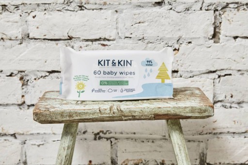 Kit & Kin, Neparfumované obrúsky, 60 ks.