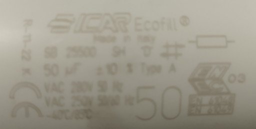 MOTOROVÝ KONDENZÁTOR ICAR ECOFILL 50