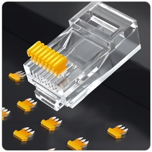 50 x INTERNETOVÁ ZÁSTRČKA RJ45 8P8C ZLAT