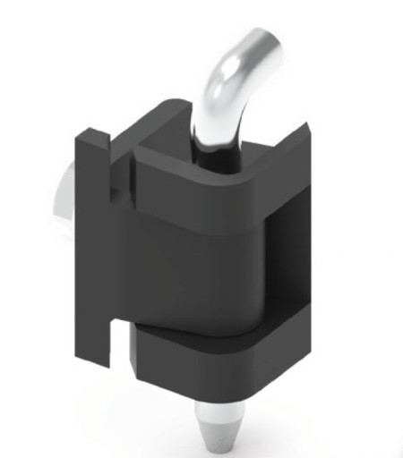 Čierny lakovaný rohový pánt pre panel s hrúbkou 1,5 mm