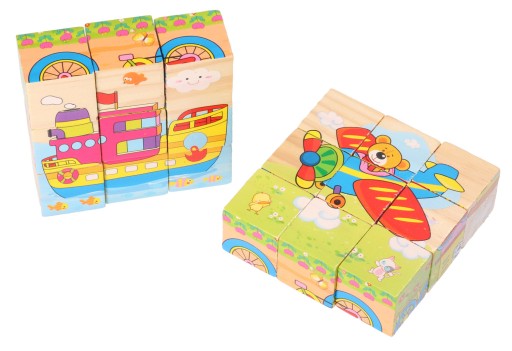 WOODEN PUZZLE ship VEHICLES bloky 4428