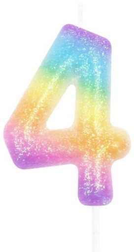 OMBRE narodeninová tortová sviečka ČÍSLO 4