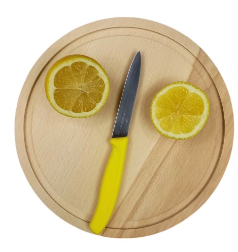 KRAJNÁ DOSKA OKRUHÁ S DRÁŽKOU 25 CM DREVO