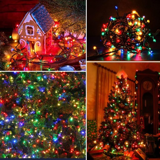 Osvetlenie na vianočný stromček 100LED reťaz Viacfarebná vnútorná vonkajšia 8,5m
