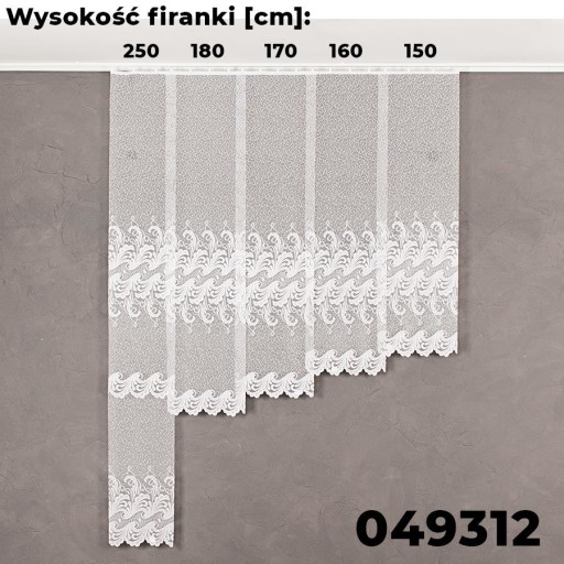 Žakárový záves z metra White, výška 160 cm