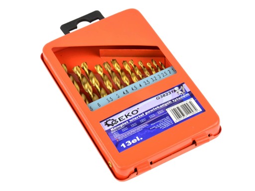 Sada vrtákov 13 ks 1,5-6,5 mm titánový povrch v krabičke GEKO G