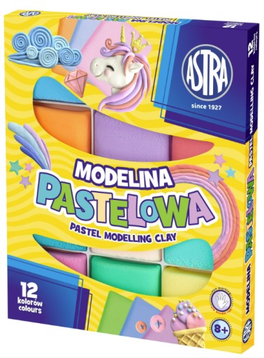 Pastelová modelovacia hmota Astra 12 farieb