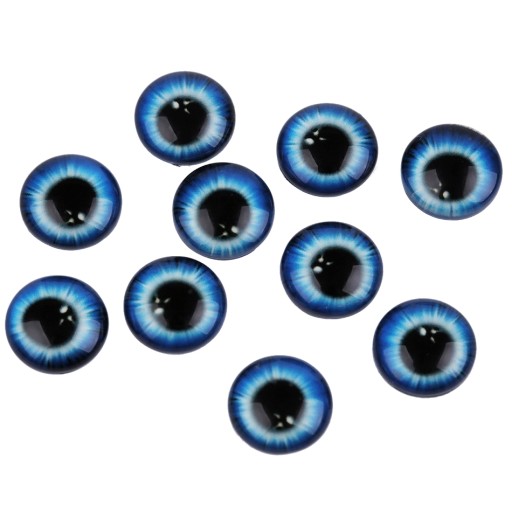 SKLENÉ KABOCHONY 12 mm - MODRÉ 2 ks.