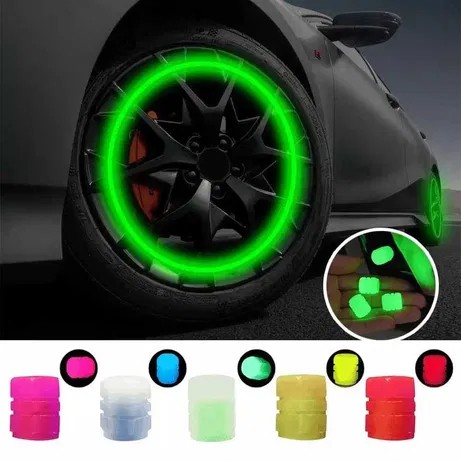 FLUORESCENČNÉ ŽIARIVÉ KLOBÁČKY VENTILOV PRE AUTOBICYKEL 2 ks