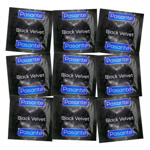PASANTE BLACK VELVET kondómy čiernej farby, klasický sex, 1 ks.