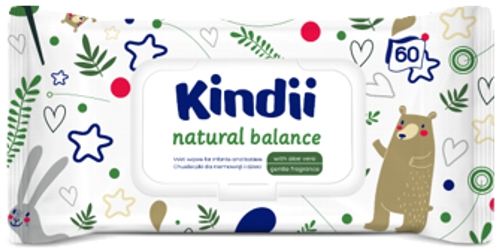 Vlhčené Utierky KINDII NATURAL BALANCE 60 KS