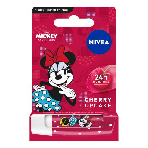 NIVEA Disney Minnie Mouse Cherry Cupcake ošetrujúci rúž, 4,8g