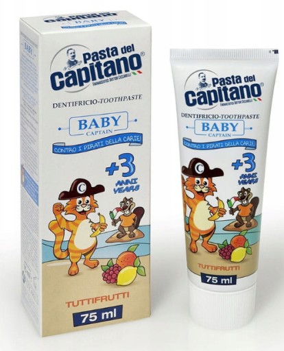 Zubná pasta pre deti +3 PASTA DEL CAPITANO ovocná 75ml